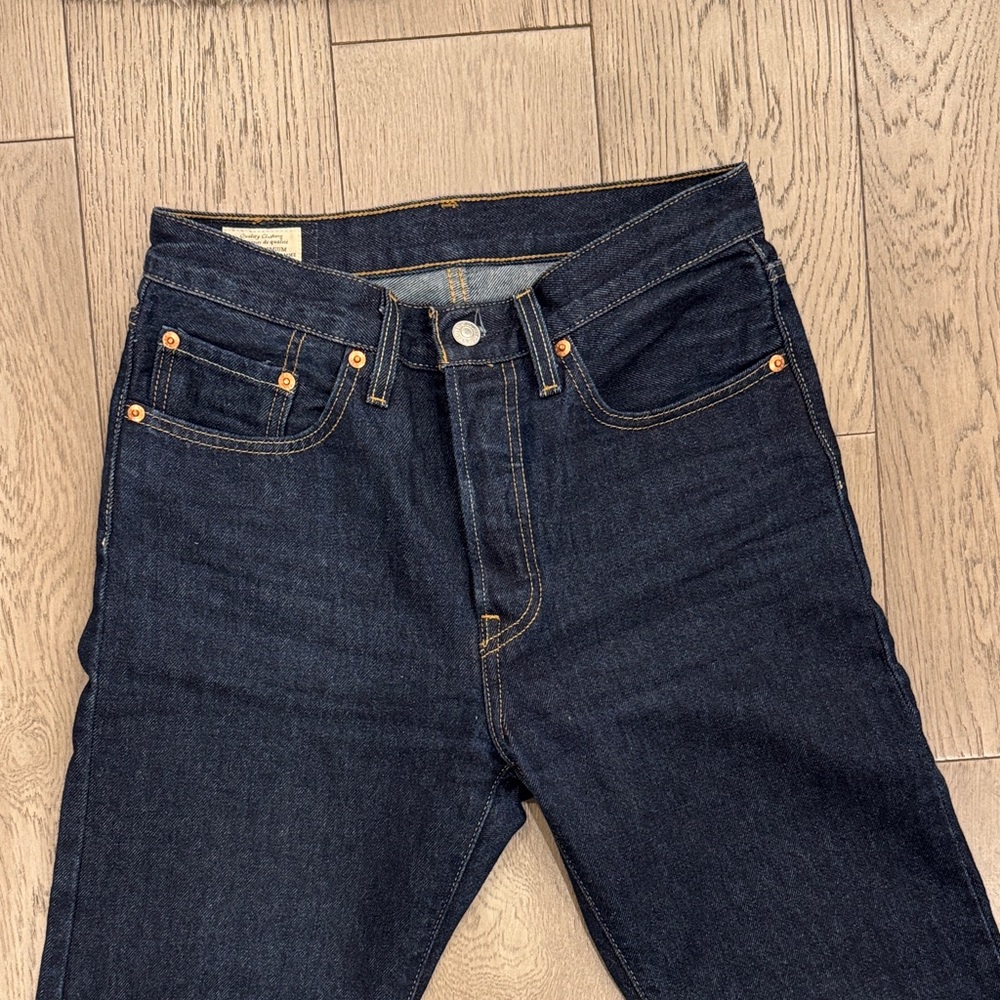 Levi's 501 Women's Straight Leg Jeans - Dark Blue - Picture 3 of 11